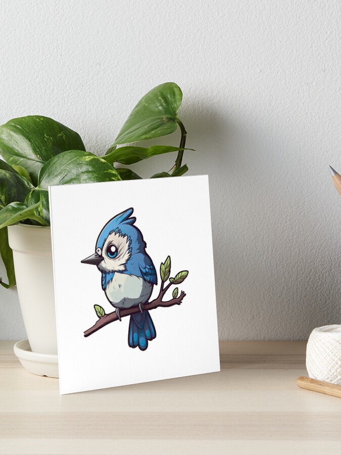 Blue Jay Art Print / Blue Jay Art / Cute Bird Print / Cute 