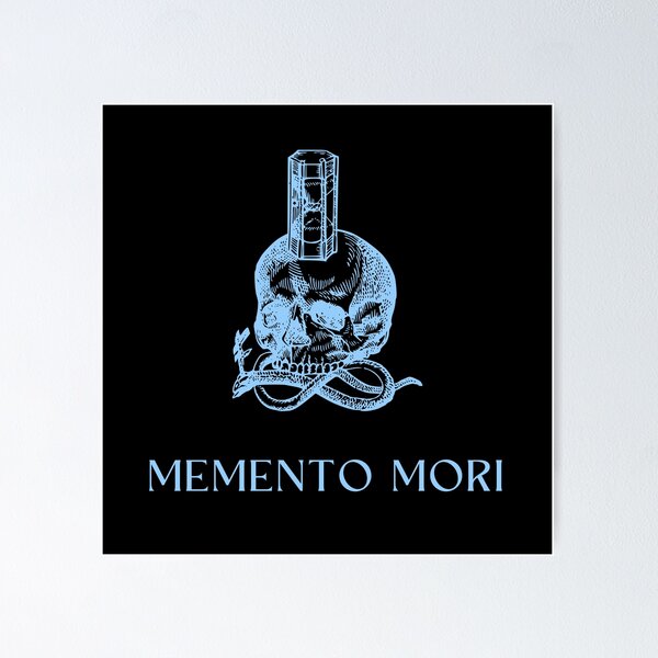Artikel-Vorschau von Memento Mori Skull Sanduhr Hellblau, designt und verkauft von Ninjakandy.