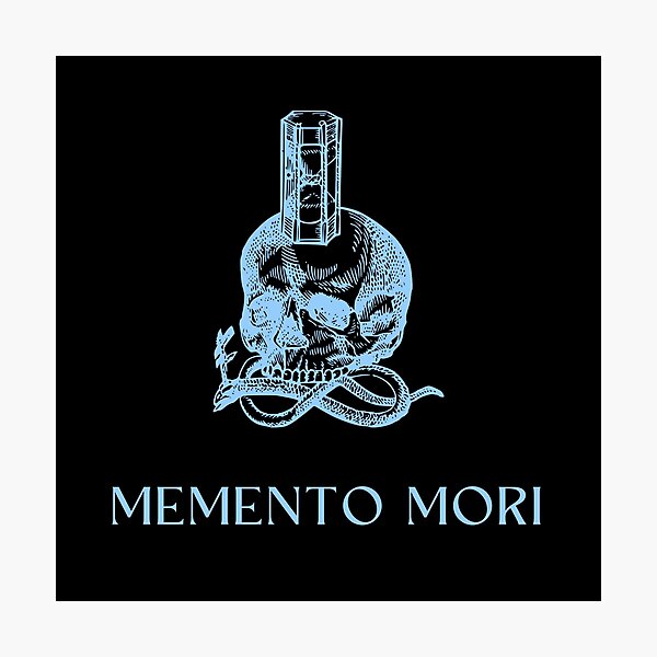 Artikel-Vorschau von Memento Mori Skull Sanduhr Hellblau, designt und verkauft von Ninjakandy.