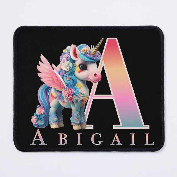 Item preview, Abigail name with a cute unicorn designed and sold by Lubellebubble20.