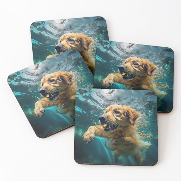 Item preview, Golden Retriever dog swimming under water designed and sold by ebrawne.