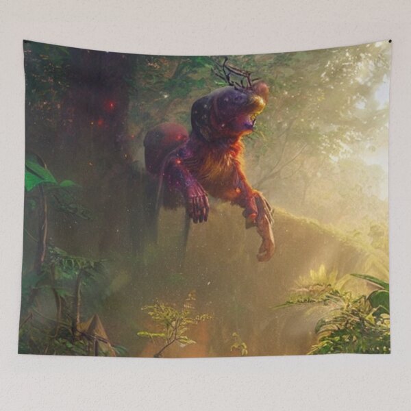 Item preview, Alien Mythical Dog In Fantasy Forest designed and sold by Space-Wear.