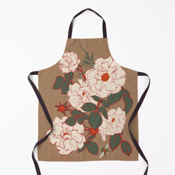 Item preview, Goat Trail Garden White Roses Brown Background designed and sold by Valerie Englehart.