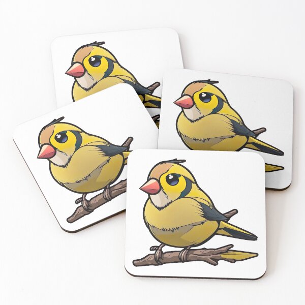 Artikelvorschau, Backyard Songbirds - Ein supersüßer kleiner Stieglitz entworfen und verkauft von Kalligraphika.