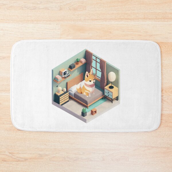 Item preview, Shiba Inu Isometric Bedroom designed and sold by shopfindingbeni.