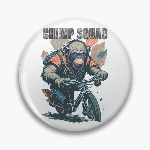 Item preview, Chimpancé vintage montando en bicicleta - Chimp Squad designed and sold by SlucidShop.