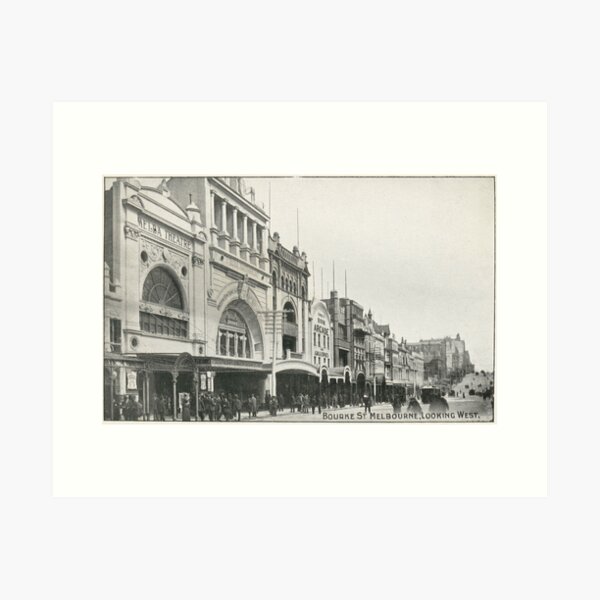 Bourke Street, Melbourne - circa 1920's Art Print