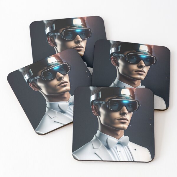 Item preview, Man in white suit, white hair, and goggles by AI  designed and sold by ArtisticAreeb.