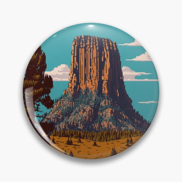 Item preview, Devils Tower Pixel Art Retro designed and sold by PixelAirlines.