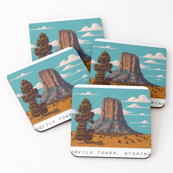 Item preview, Devils Tower Pixel Art Retro designed and sold by PixelAirlines.