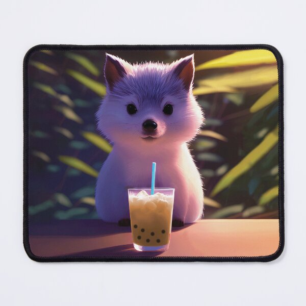 Item preview, Hedgehog with boba bubble tea designed and sold by akwl-design.