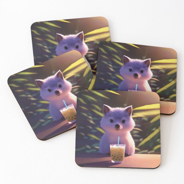 Item preview, Hedgehog with boba bubble tea designed and sold by akwl-design.