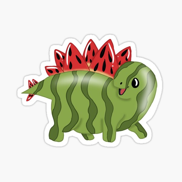 Cute Brontosaurus Cottagecore Dinosaur - Watermelon Sticker