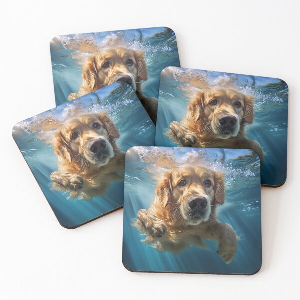 Item preview, Golden Retriever dog swimming under water designed and sold by ebrawne.