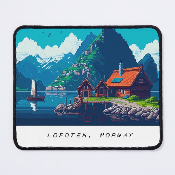 Item preview, Lofoten Islands Pixel Art Retro designed and sold by PixelAirlines.