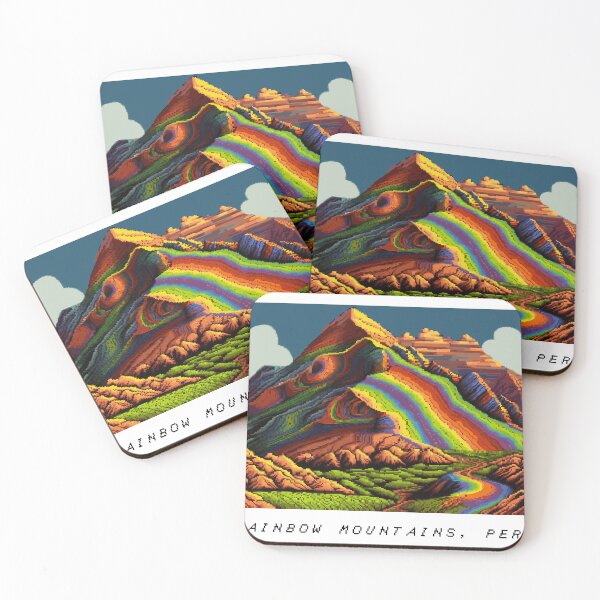 Item preview, Rainbow Mountain Pixel Art Retro designed and sold by PixelAirlines.