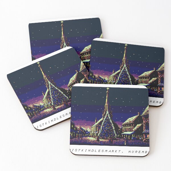 Item preview, Christmas Market Nuremberg Pixel Art Retro designed and sold by PixelAirlines.
