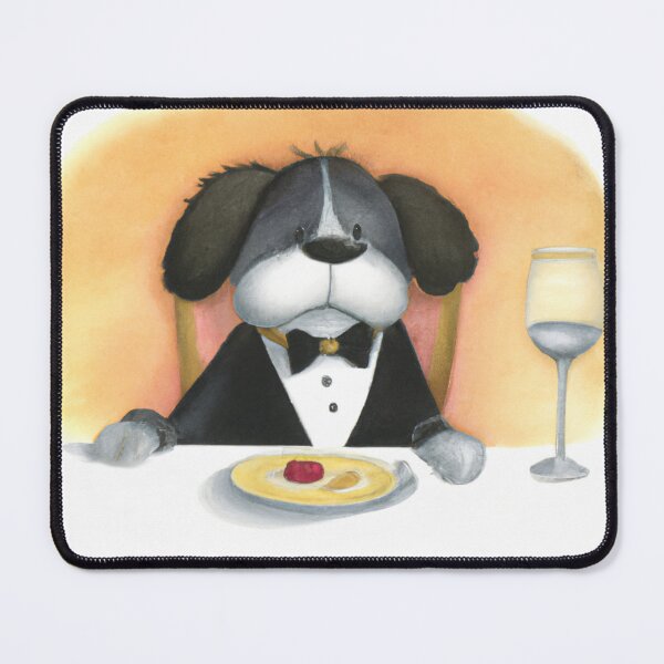 Item preview, Gentleman dog dinning at a restaurant-Edited AI generated art designed and sold by Frostp.