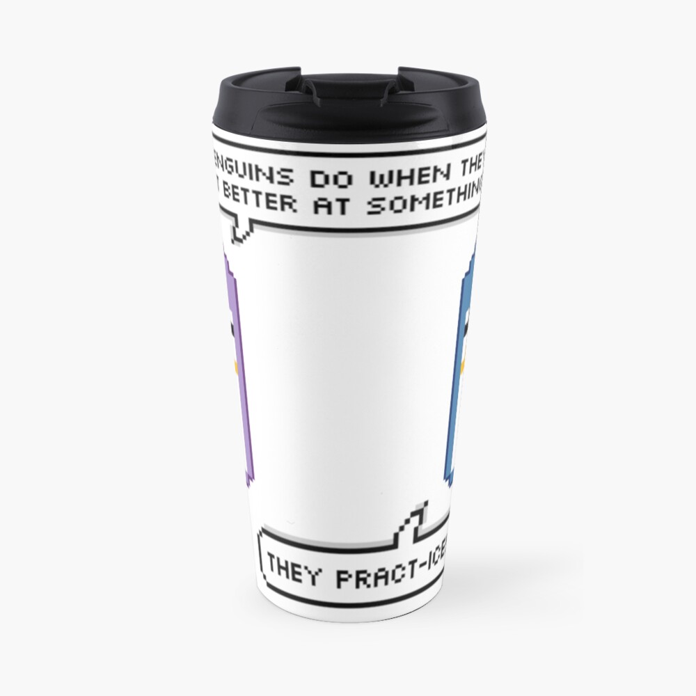 Pixel Penguin Puns Travel Mug