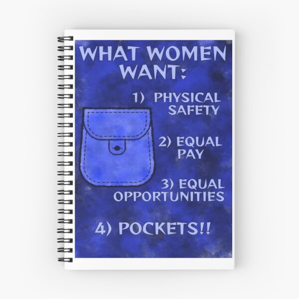 Item preview, Radical Feminist Quote - What Women Want Physical Safety Equal Pay Equal Opportunities Pockets designed and sold by LethalPixieDust.