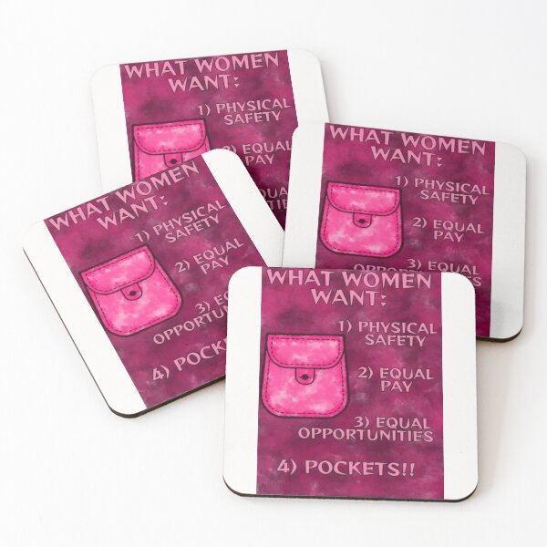 Item preview, Radical Feminist Quote - What Women Want Physical Safety Equal Pay Equal Opportunities Pockets designed and sold by LethalPixieDust.