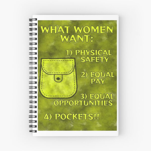 Item preview, Radical Feminist Quote - What Women Want Physical Safety Equal Pay Equal Opportunities Pockets designed and sold by LethalPixieDust.
