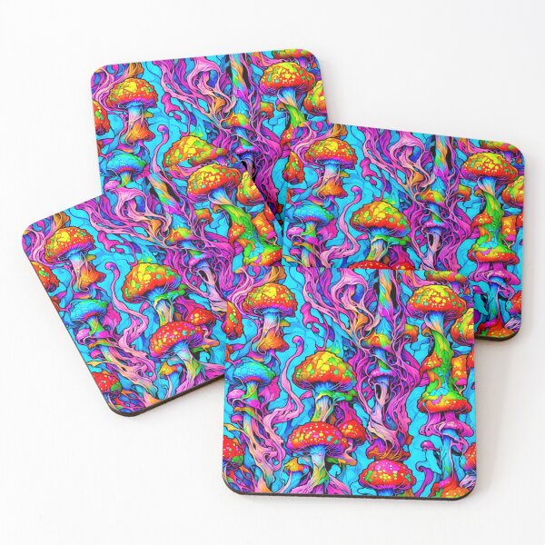 Item preview, Colourful Psychedelic Mushrooms designed and sold by MrUndefined.