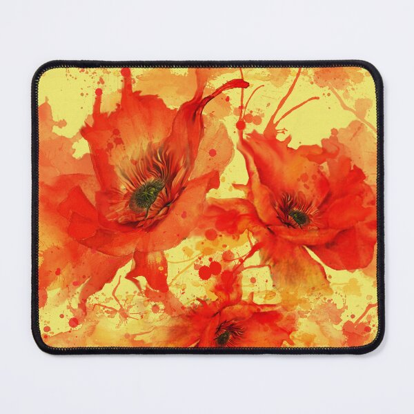 Item preview, Golden Glow Watercolor Poppies - Vibrant Summer Floral Pattern designed and sold by Art-PraveenRai.