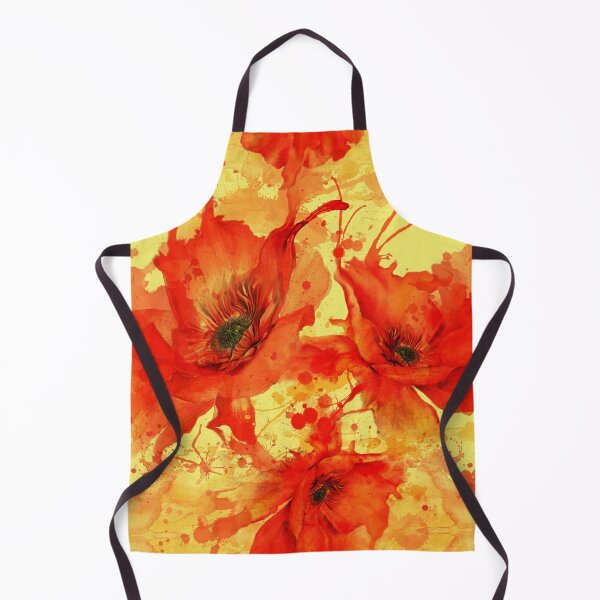 Item preview, Golden Glow Watercolor Poppies - Vibrant Summer Floral Pattern designed and sold by Art-PraveenRai.