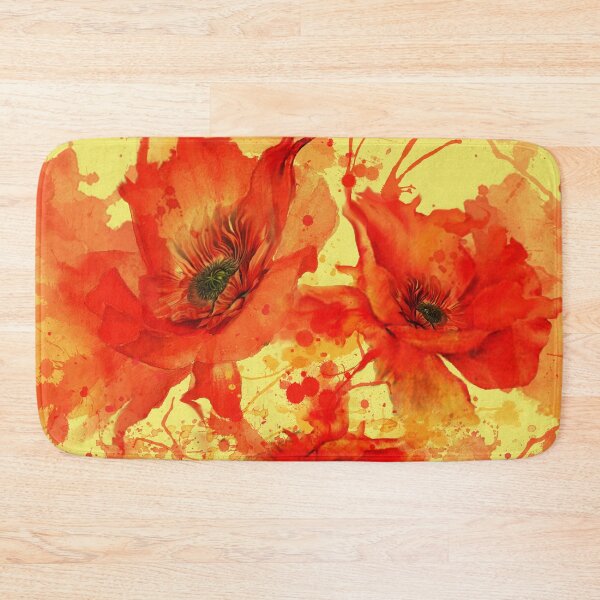 Item preview, Golden Glow Watercolor Poppies - Vibrant Summer Floral Pattern designed and sold by Art-PraveenRai.