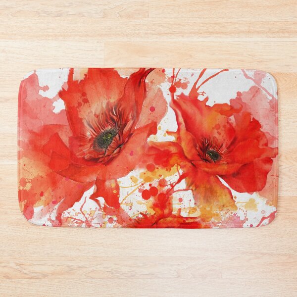 Item preview, Modern Watercolor Red Poppies - Clean Abstract Floral Pattern designed and sold by Art-PraveenRai.
