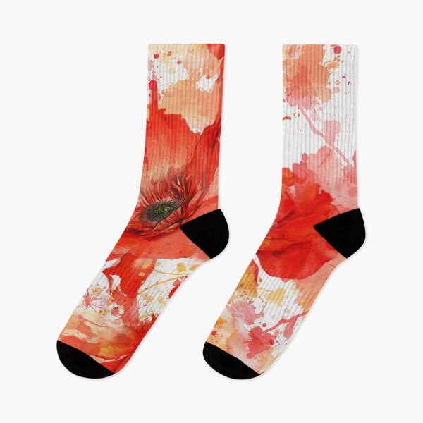 Item preview, Modern Watercolor Red Poppies - Clean Abstract Floral Pattern designed and sold by Art-PraveenRai.