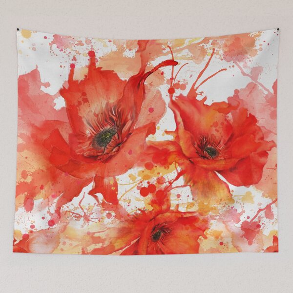 Item preview, Modern Watercolor Red Poppies - Clean Abstract Floral Pattern designed and sold by Art-PraveenRai.