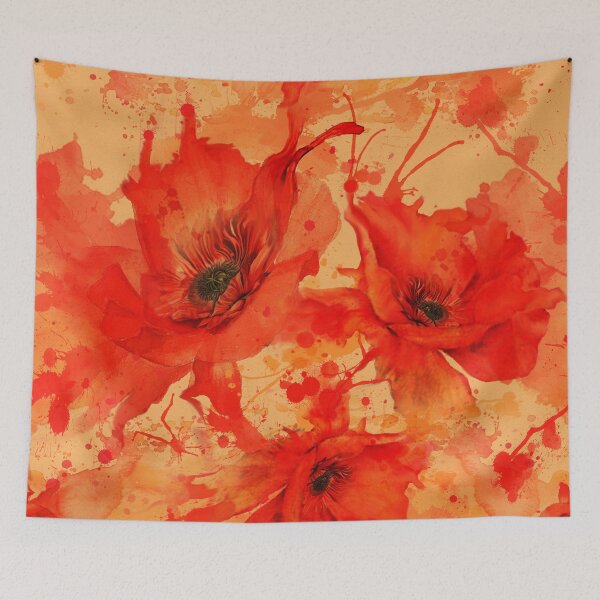 Item preview, Vibrant Watercolor Red Poppy Splash - Abstract Floral Design designed and sold by Art-PraveenRai.