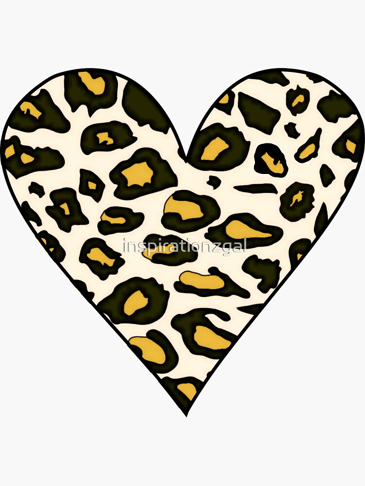 Leopard Print Heart - Animal Print Cheetah Spots Love Heart | Sticker