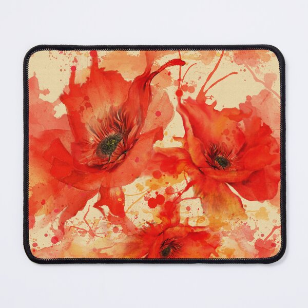 Item preview, Vintage Cream Watercolor Poppies - Warm Earthy Floral Pattern designed and sold by Art-PraveenRai.