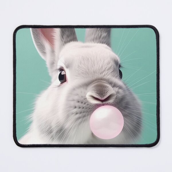 Item preview, Bubblegum Bliss: A Cute Bunny with a Sweet Tooth designed and sold by EmeraldeaArt.