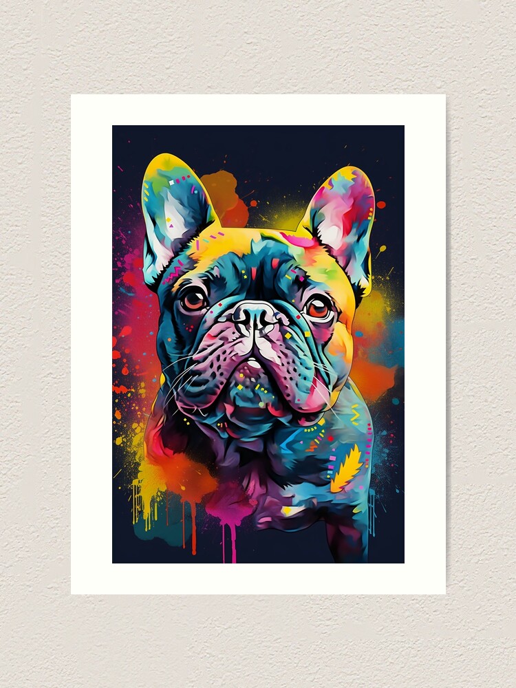 Abstract french deals bulldog painting