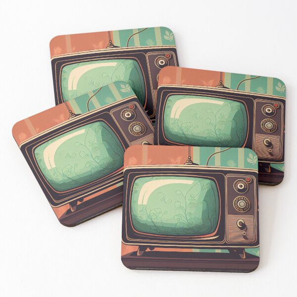 Item preview, Hand-drawn comic retro TV set. Colorful background in art retro-futuristic style designed and sold by anytka.