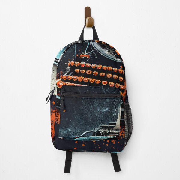 Item preview, Hand-drawn comic retro typewriter. Dark background in art retro-futuristic style designed and sold by anytka.