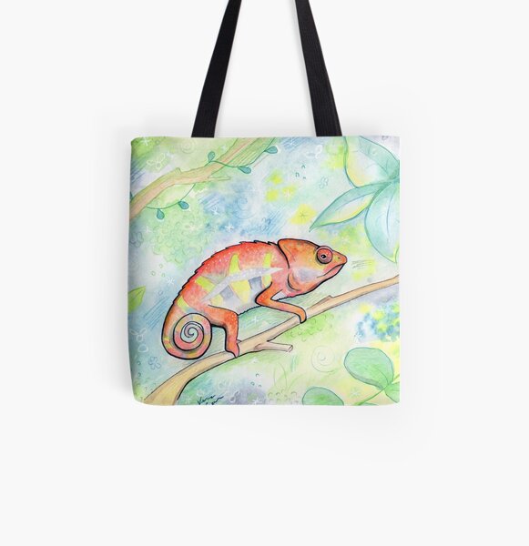 Cutie Chameleon All Over Print Tote Bag