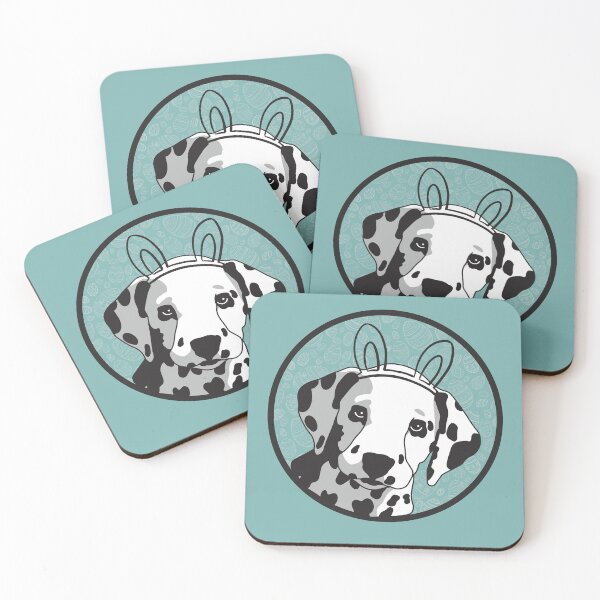 Item preview, Dalmatian Puppy Head with Bunny Ears in Easter Circle designed and sold by SeasonalDogs.