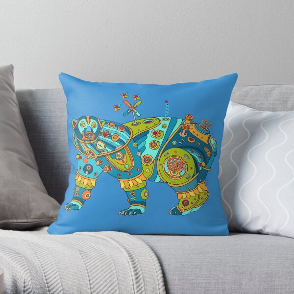 Polar Bear, cool art from the AlphaPod Collection Throw Pillow