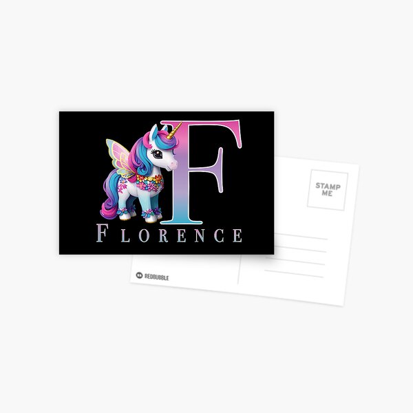 Item preview, Florence name with a cute unicorn designed and sold by Lubellebubble20.