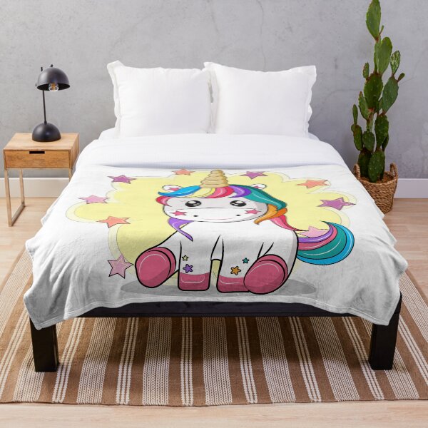 Item preview, cute baby unicorn with a colorful mane and stars designed and sold by SabinArt.