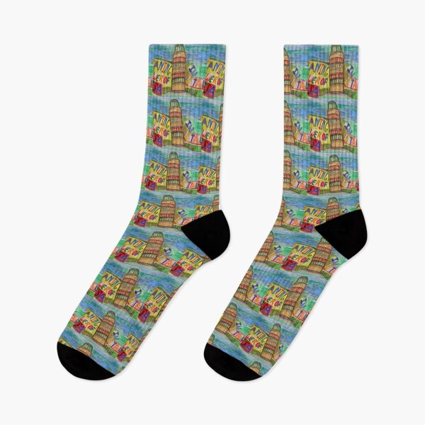 Item preview, Leaning Tower of Pisa in Italy Bright And Brilliant Colourful Background designed and sold by PodmenikArt.