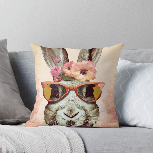 Item preview,  Pink Shades She-Bunny: A Retro Rabbit in Groovy Sunglasses and Floral Feminine Style designed and sold by EmeraldeaArt.