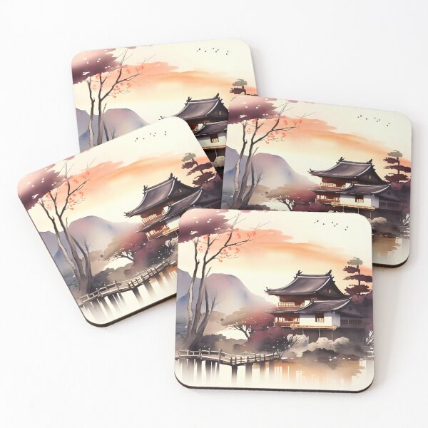 Item preview, Japanese-style Watercolour Landscape; Perfect gift for nature lovers; Ideal for Japanese nature art for home décor designed and sold by erzypher.