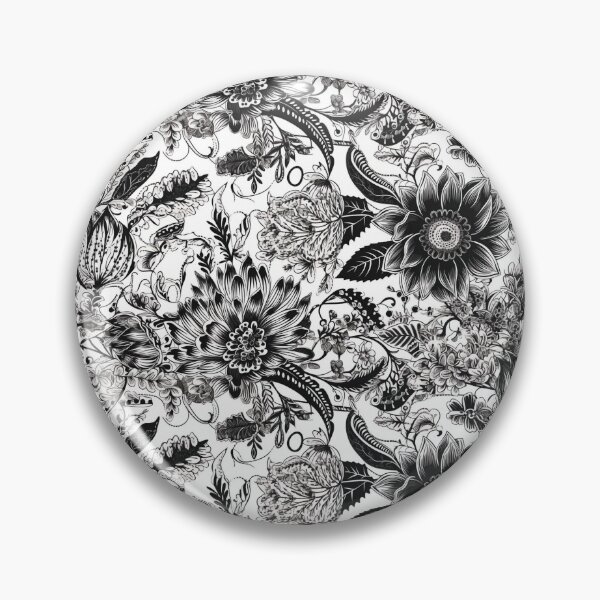 Item preview, Boho Bloom Black and White Floral Pattern Classic Flowers  designed and sold by iPaint Airbrush Studio.