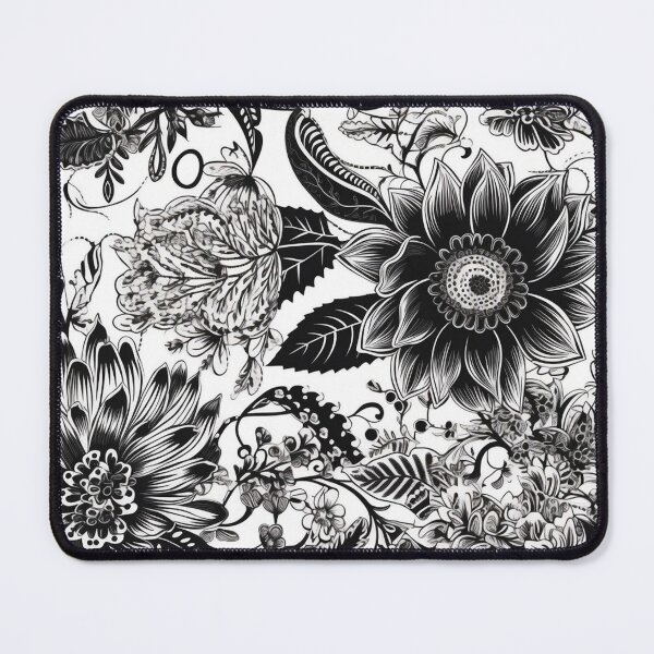 Item preview, Boho Bloom Black and White Floral Pattern Classic Flowers designed and sold by iPaint Airbrush Studio.